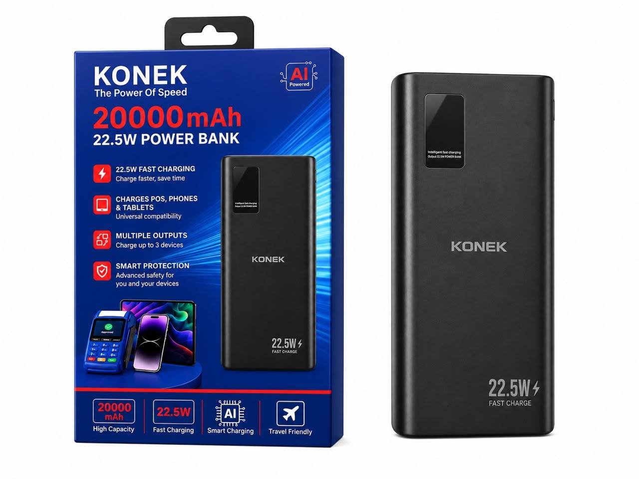 KONEK 20,000 mAh Power Bank | Model: KE-8A