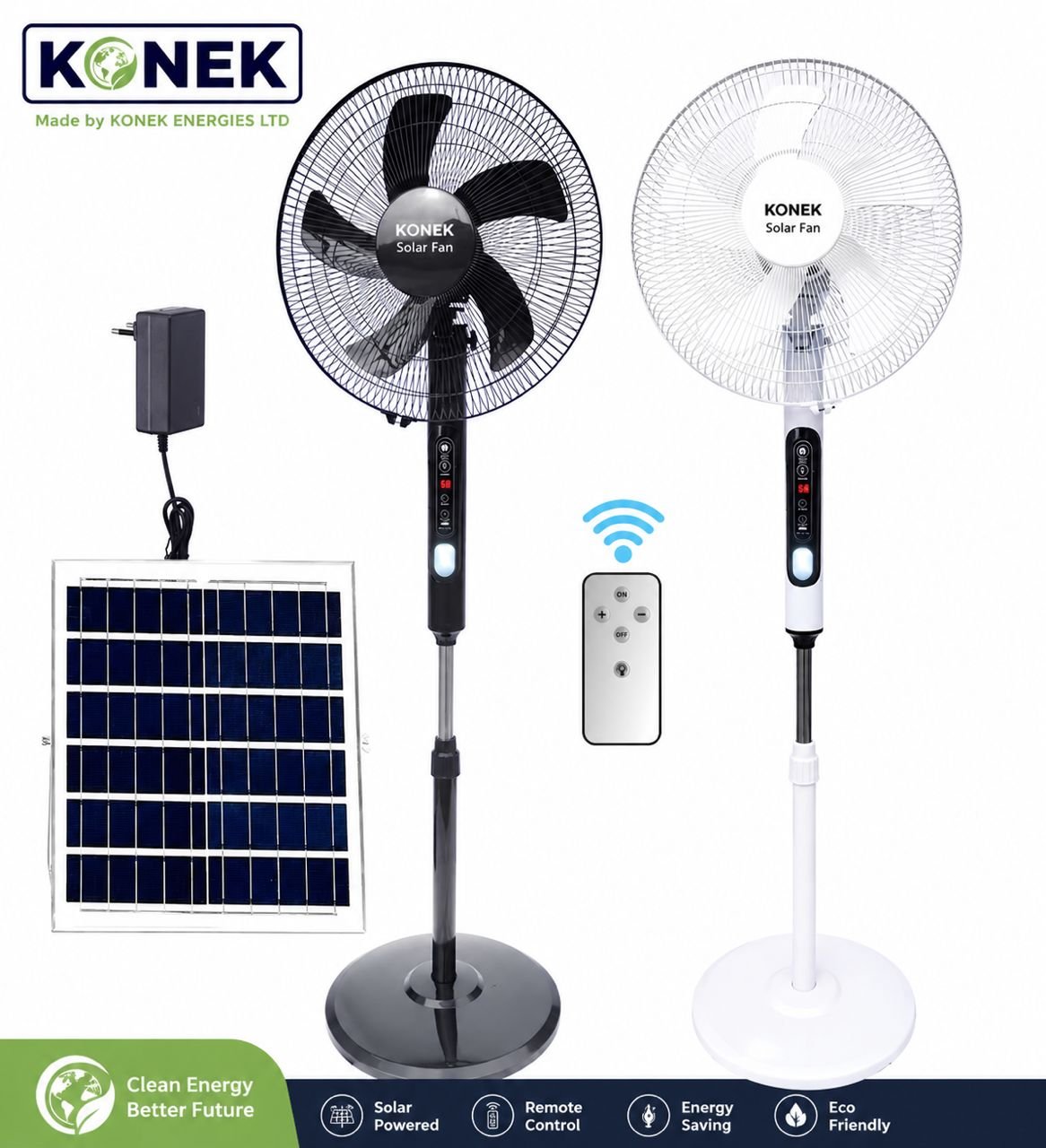 Konek Solar Rechargeable Fan