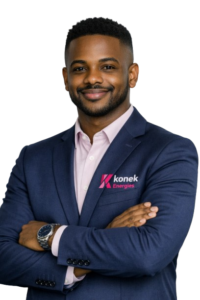 Corporate portrait with pink accents