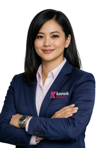 Corporate portrait with pink accents